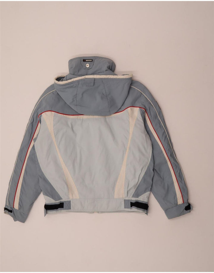 Aesse Womens Hooded Ski Jacket IT 48 XL Blue Colourblock Polyester