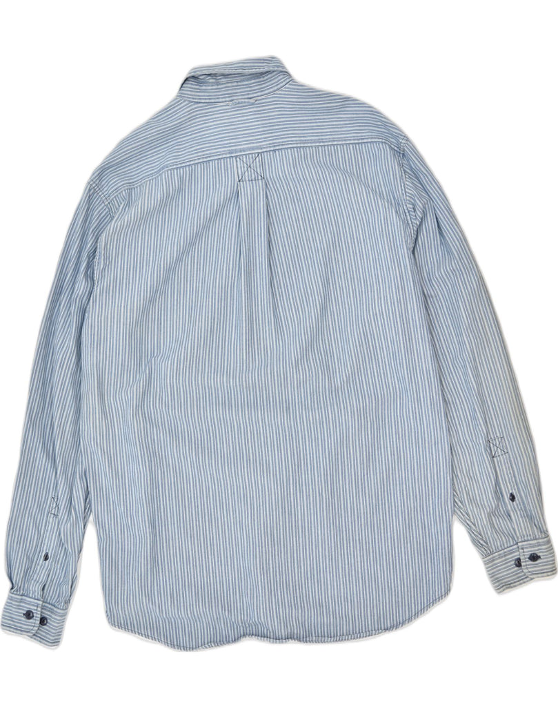 EDDIE BAUER Mens Shirt Medium Blue Striped Cotton | Vintage | Thrift | Second-Hand | Used Clothing | Messina Hembry 