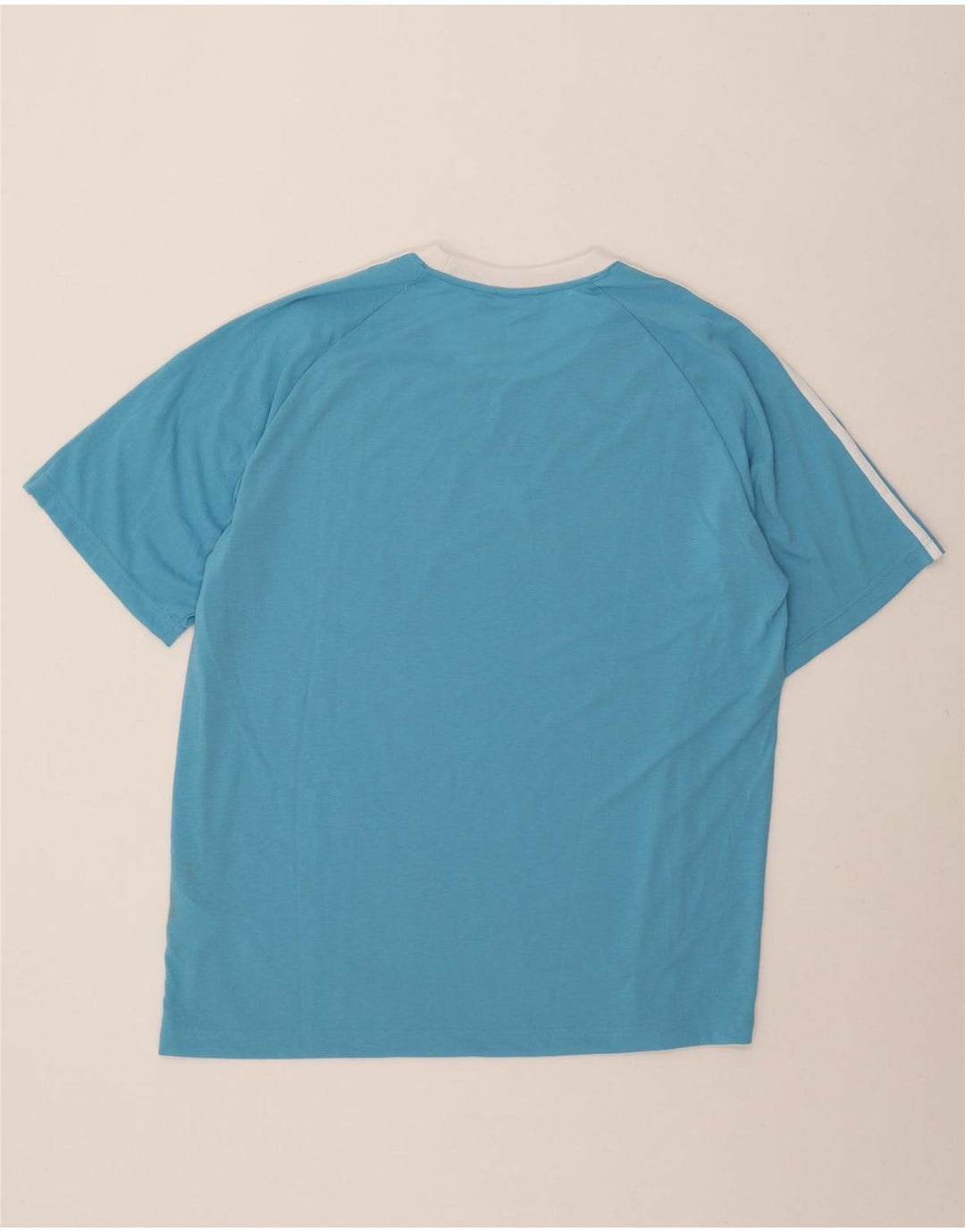Adidas Mens T-Shirt Top 2XL Blue Striped Polyester