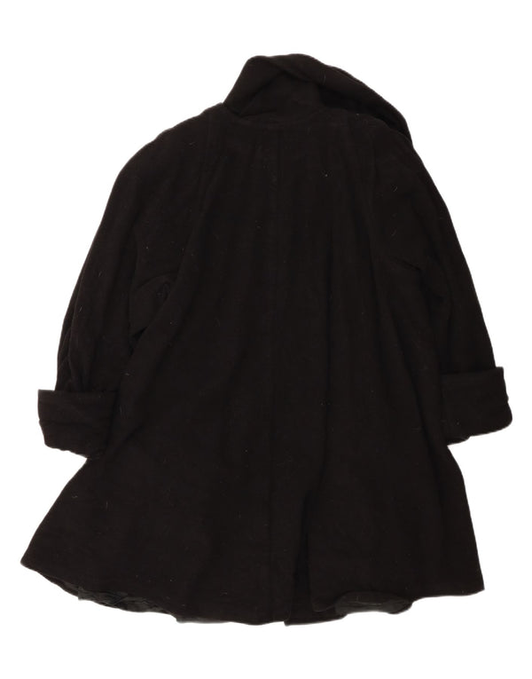 Louis Feraud Womens Overcoat UK 14 Large Black Virgin Wool Classic