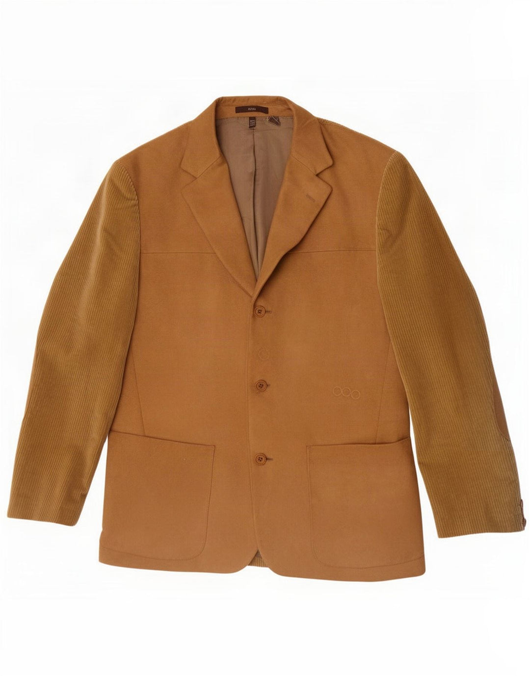 Zara Mens 3 Button Corduroy Blazer Jacket EU 50 Medium Beige Colourblock