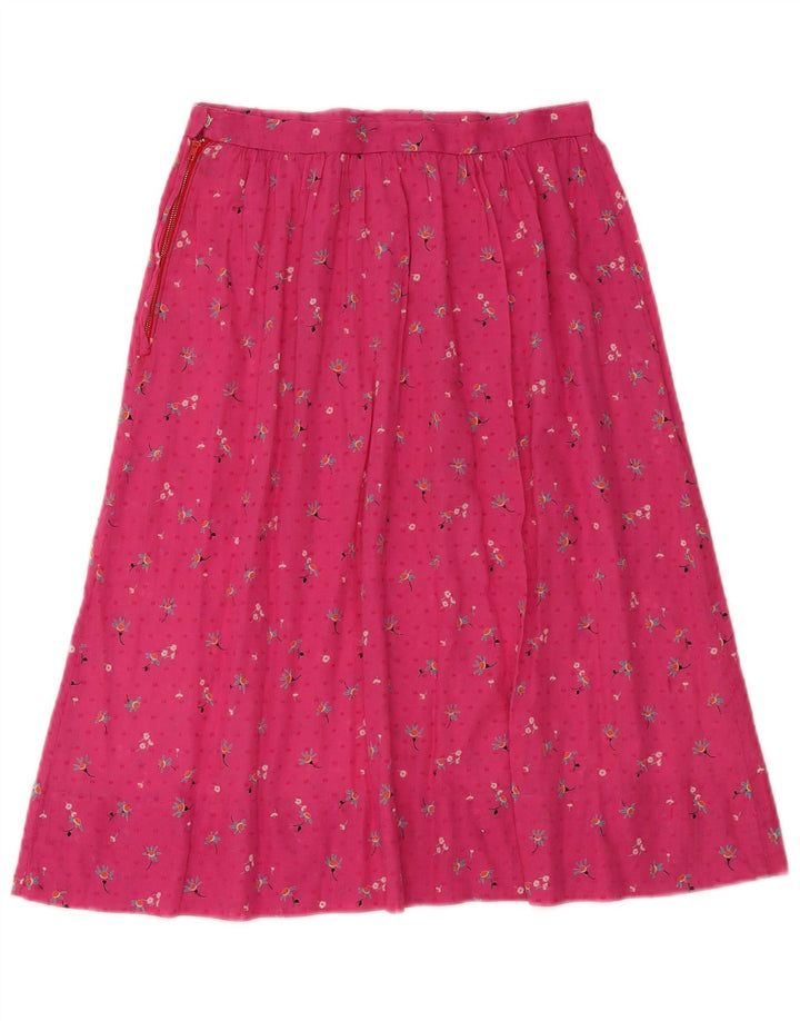 Vintage Womens A-Line Skirt W26 Small  Pink Floral