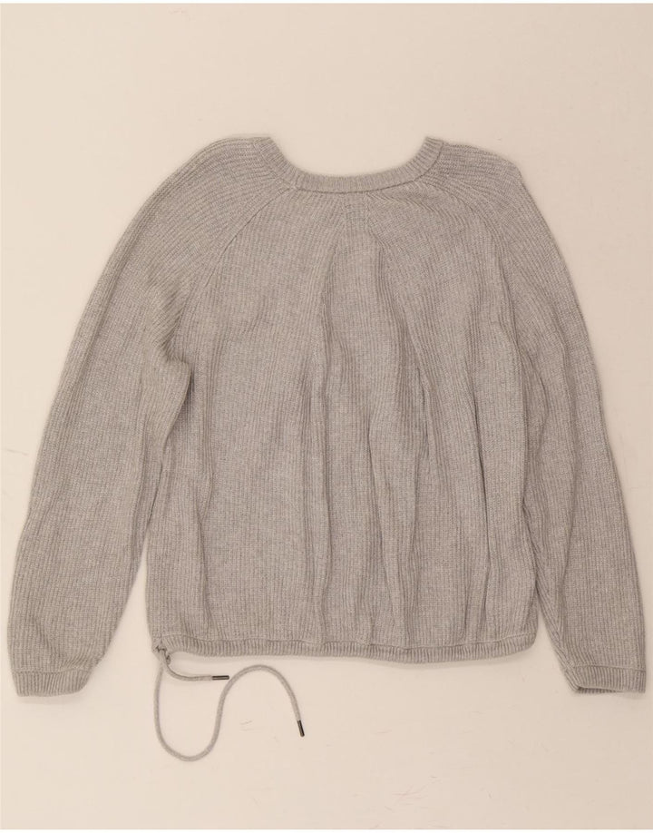 MASSIMO DUTTI Womens Oversized Boat Neck Jumper Sweater UK 10 Small Grey Vintage Massimo Dutti and Second-Hand Massimo Dutti from Messina Hembry 