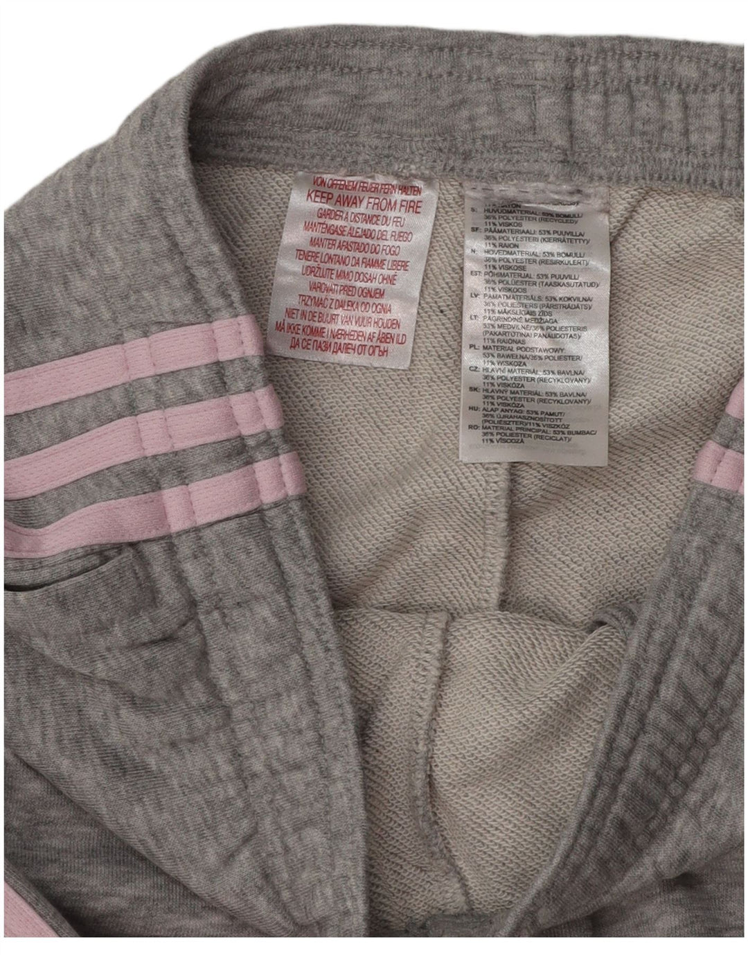 ADIDAS Womens Tracksuit Trousers Joggers UK 8 Small  Grey Cotton