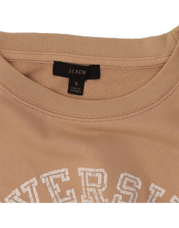 J. CREW Womens Oversized Graphic Sweatshirt Jumper UK 10 Small Beige Vintage J. Crew and Second-Hand J. Crew from Messina Hembry 