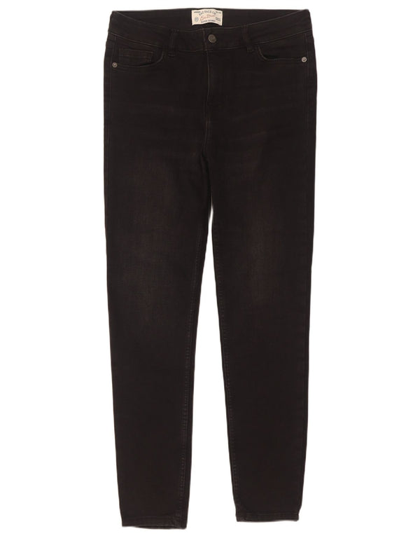 Fat Face Womens Super Skinny Jeans UK 12 Medium W30 L29 Black Cotton