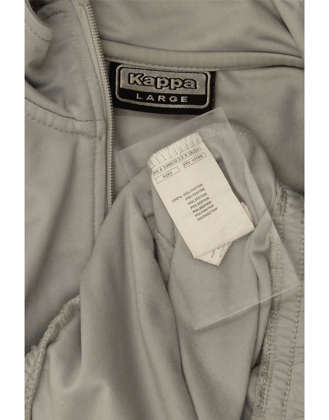 KAPPA Mens Tracksuit Top Jacket Large Grey Polyester