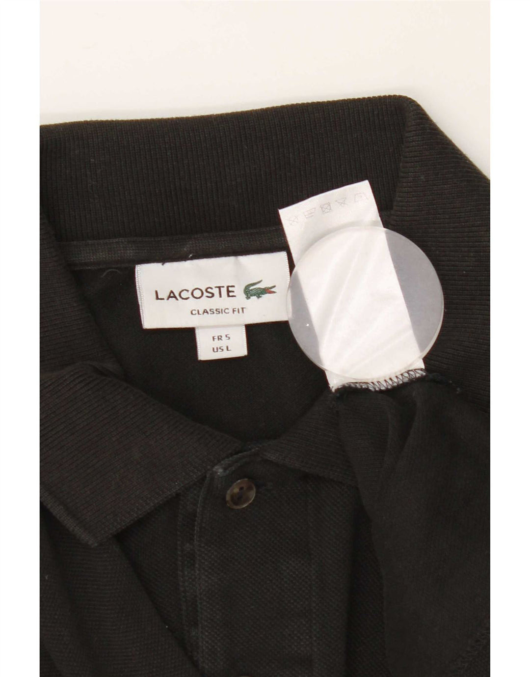 Lacoste Mens Classic Fit Polo Shirt Size 5 Large Black Cotton