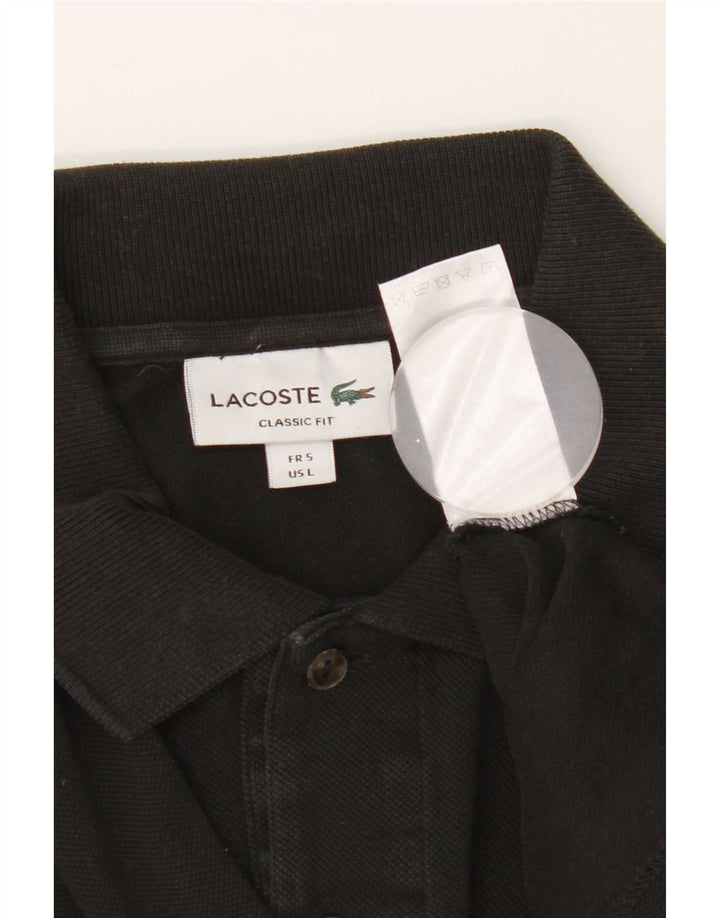 Lacoste Mens Classic Fit Polo Shirt Size 5 Large Black Cotton