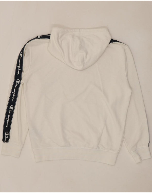CHAMPION Mens Graphic Loose Fit Hoodie Jumper Small White Colourblock