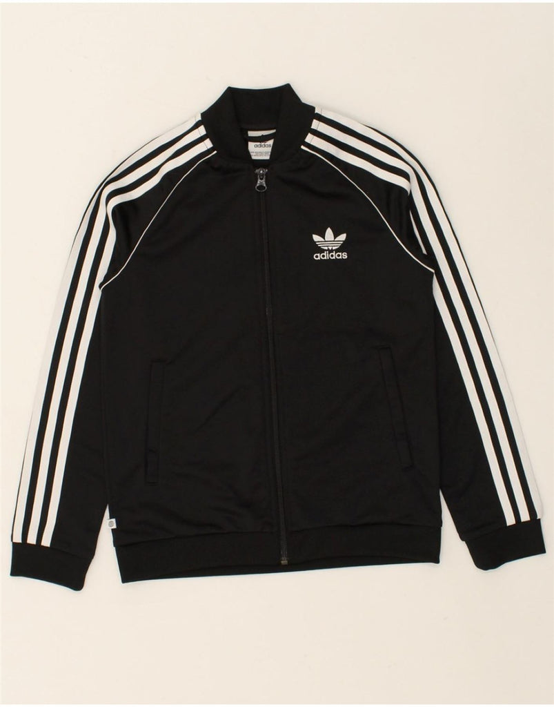 ADIDAS Boys Tracksuit Top Jacket 9-10 Years Black Polyester | Vintage Adidas | Thrift | Second-Hand Adidas | Used Clothing | Messina Hembry 