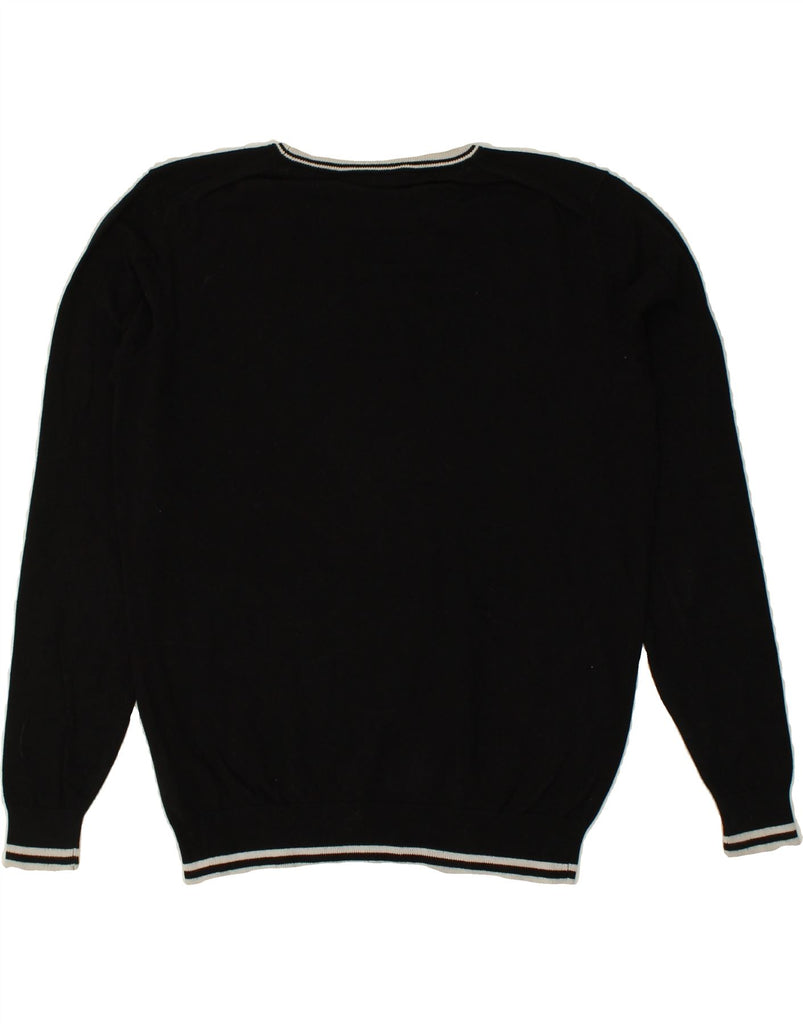 GUESS Mens Graphic Boat Neck Jumper Sweater Medium Black Cotton Vintage Guess and Second-Hand Guess from Messina Hembry 