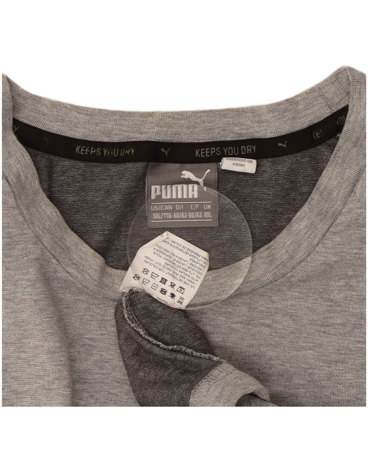 PUMA Mens Graphic T-Shirt Top 2XL Grey Cotton