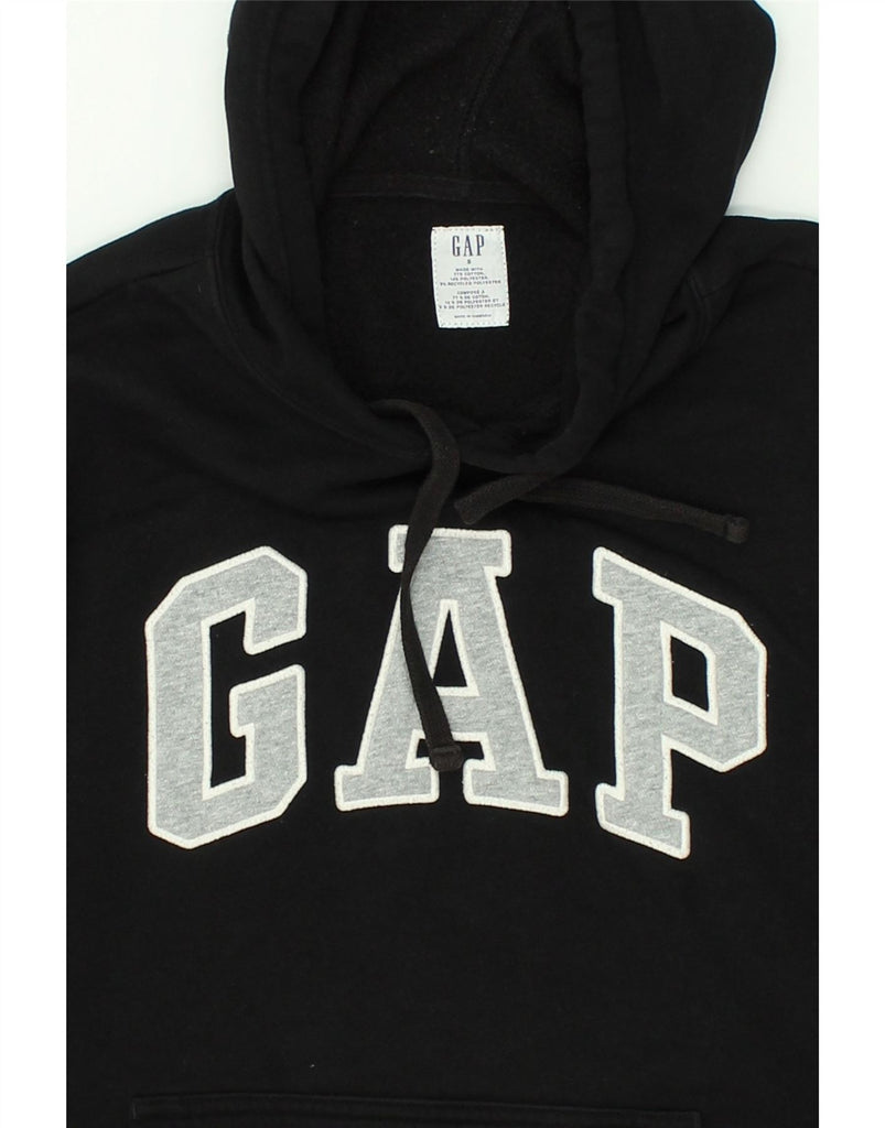 GAP Womens Graphic Hoodie Jumper UK 10 Small Black Cotton | Vintage Gap | Thrift | Second-Hand Gap | Used Clothing | Messina Hembry 