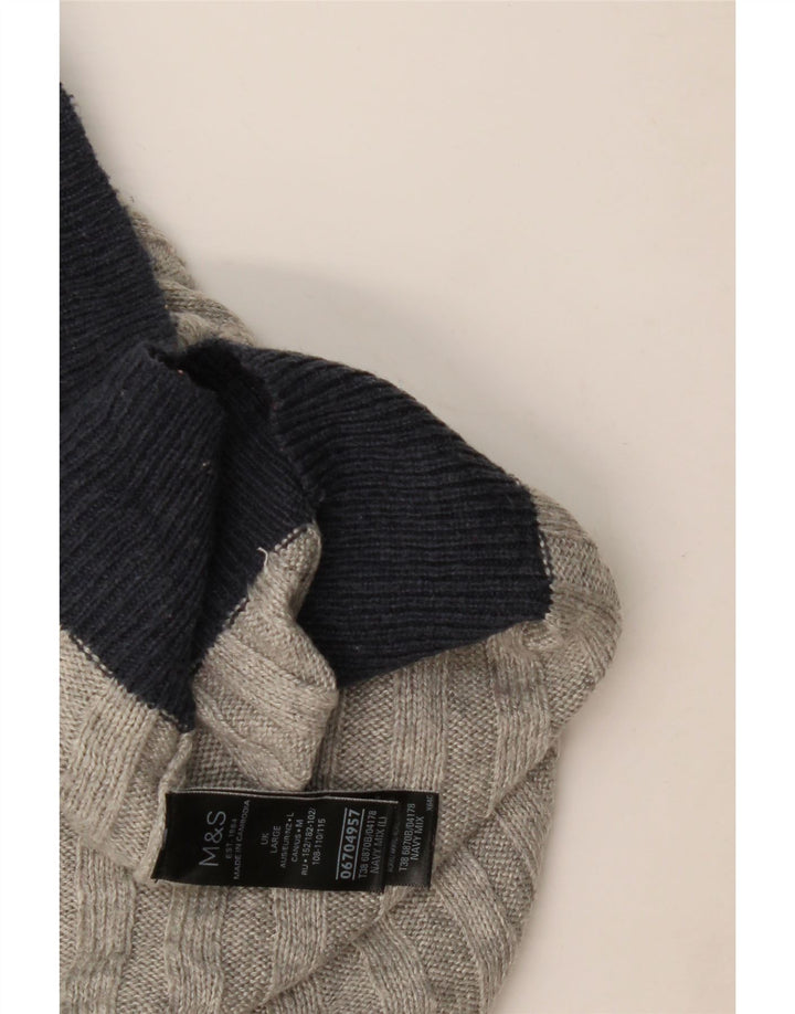 Marks & Spencer Womens Boat Neck Jumper Sweater UK 16 Large Grey