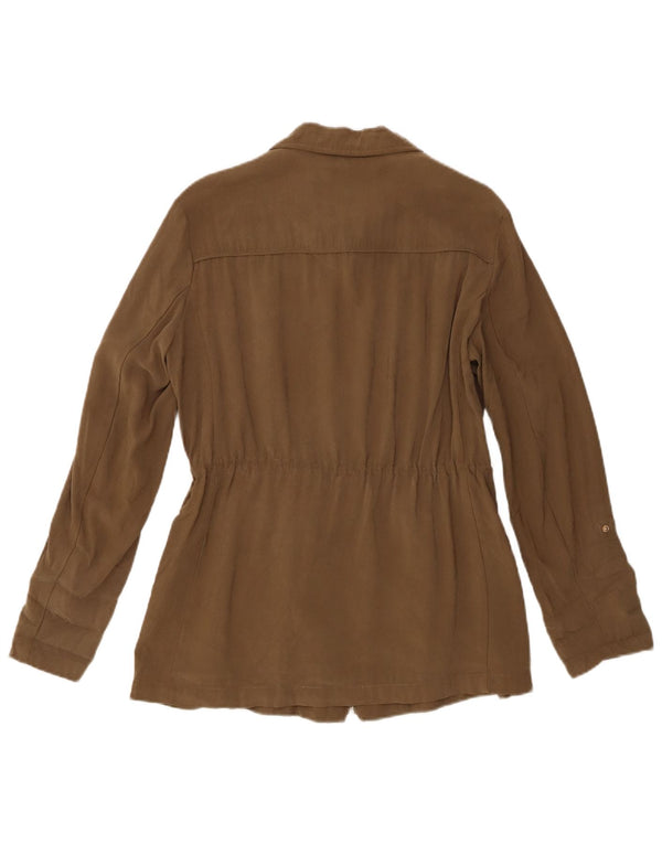 Zara Womens Bomber Jacket UK 14 Medium Khaki Viscose