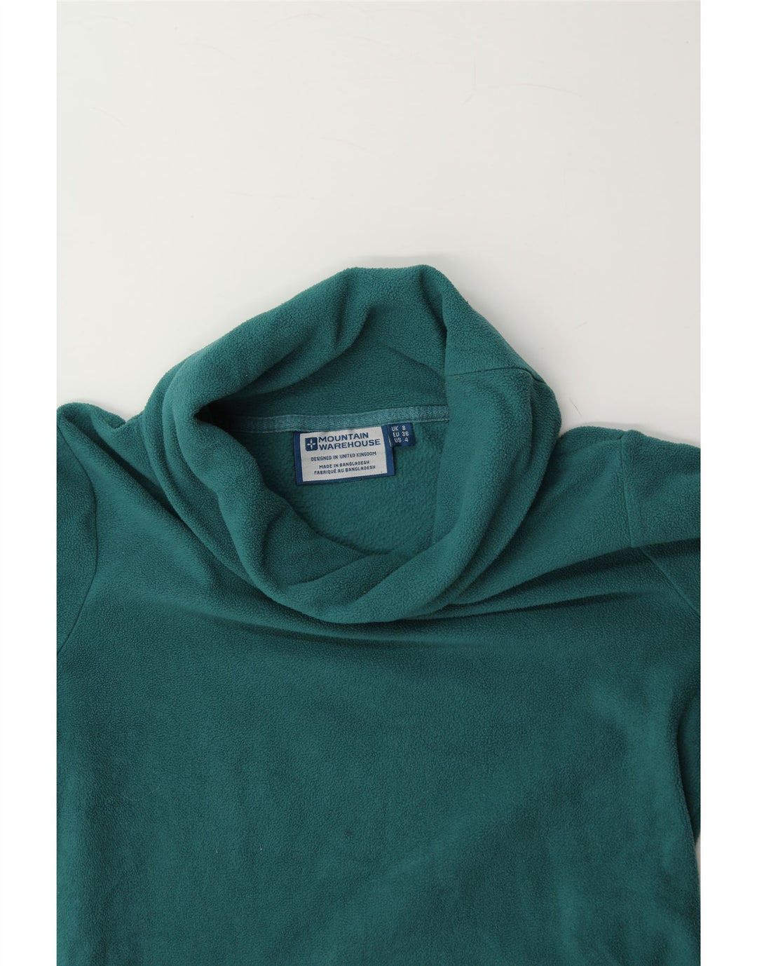 MOUNTAIN WAREHOUSE Womens Roll Neck Fleece Jumper UK 8 Small Green Vintage Mountain Warehouse and Second-Hand Mountain Warehouse from Messina Hembry 