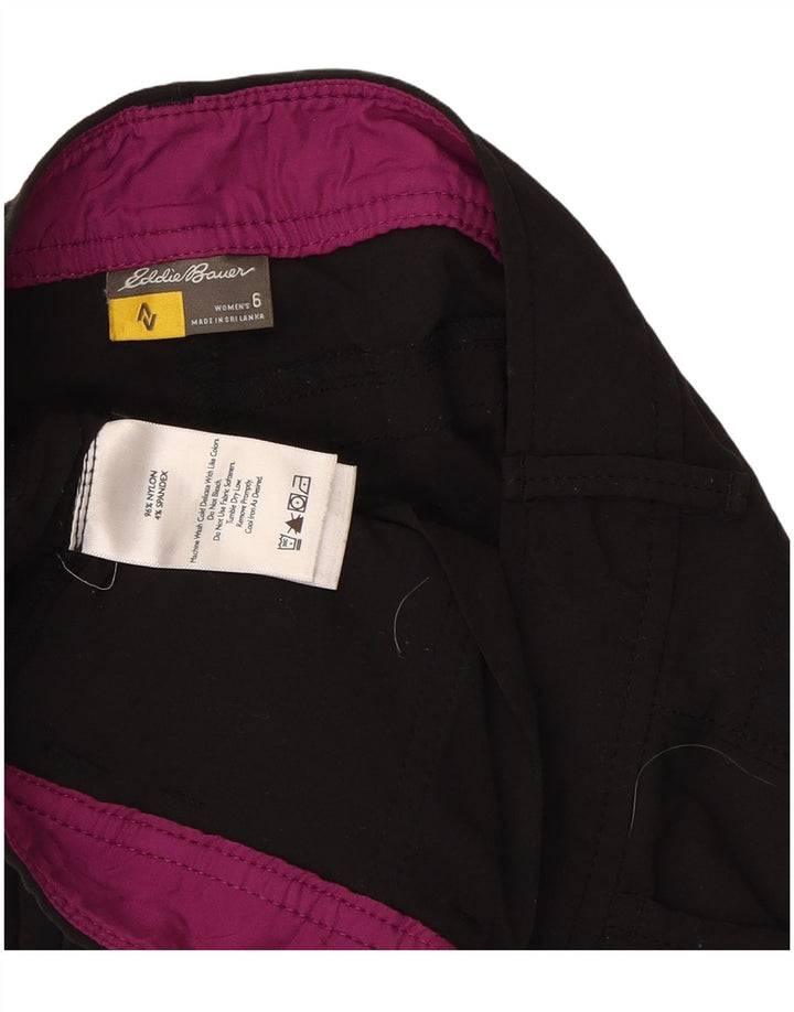 EDDIE BAUER Womens Slim Chino Trousers US 6 Medium W30 L30 Black Nylon