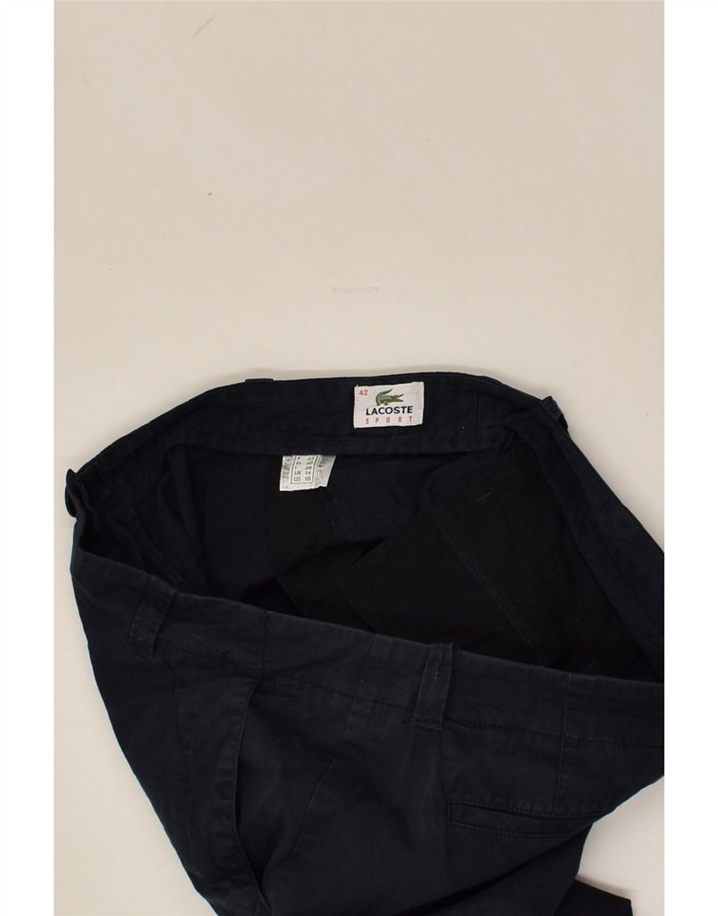 LACOSTE Womens Straight Chino Trousers UK 14 Large W42 L30 Navy Blue | Vintage Lacoste | Thrift | Second-Hand Lacoste | Used Clothing | Messina Hembry 