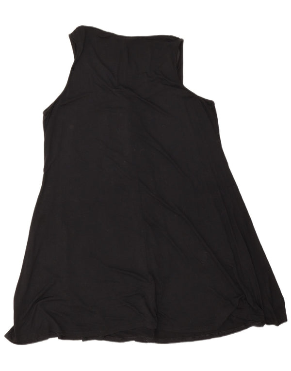 Marks & Spencer Womens Sleeveless A-Line Dress UK 16 Large Black Viscose