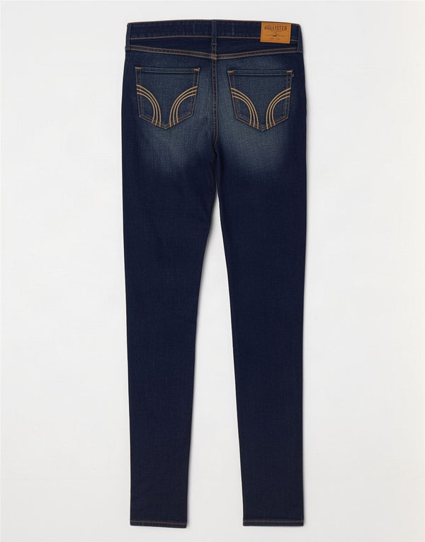 Hollister Womens Distressed Skinny Jeans US 3 Small W26 L31 Navy Blue