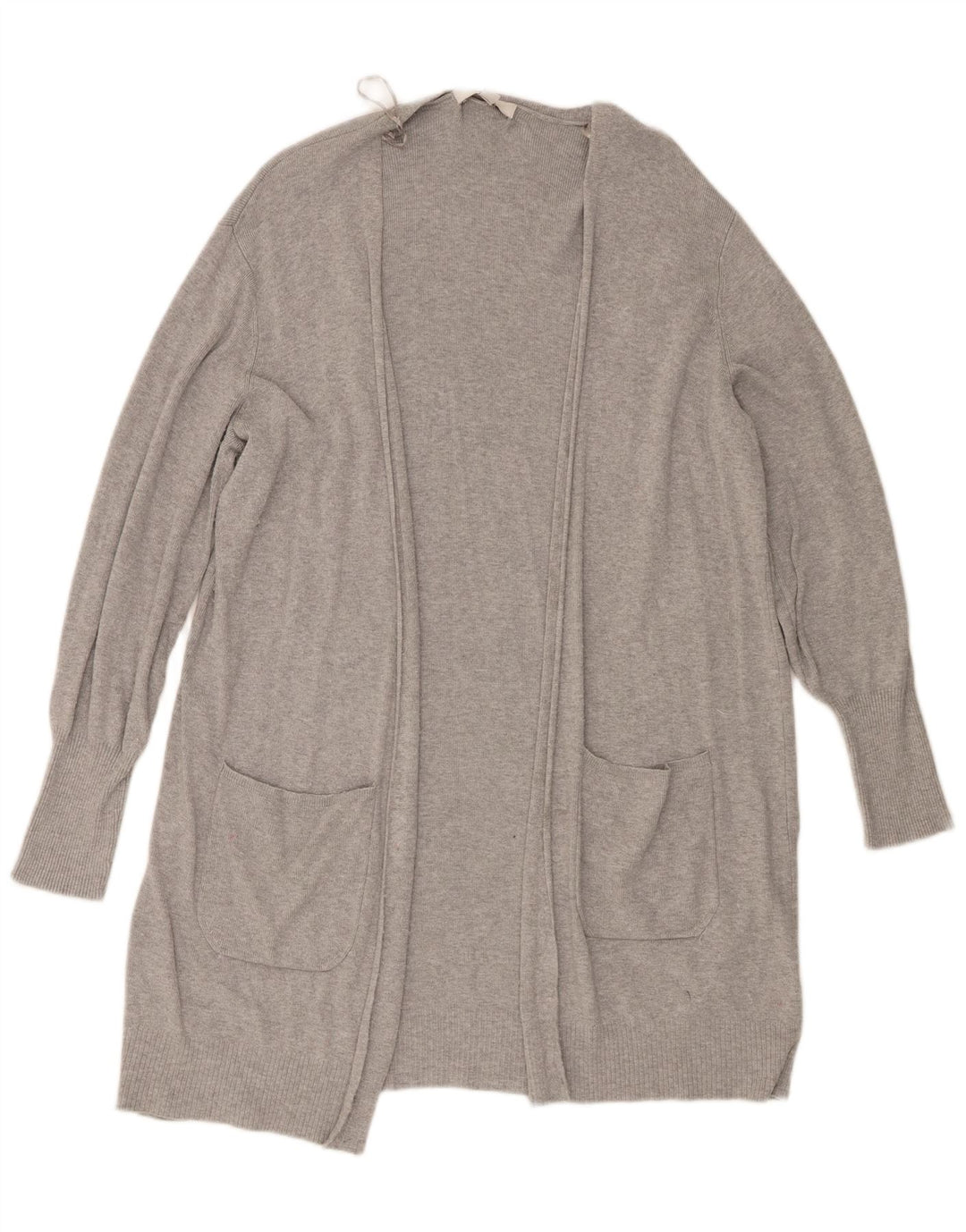 Marks & Spencer Womens Longline Cardigan Sweater UK 16 Large Grey Flecked