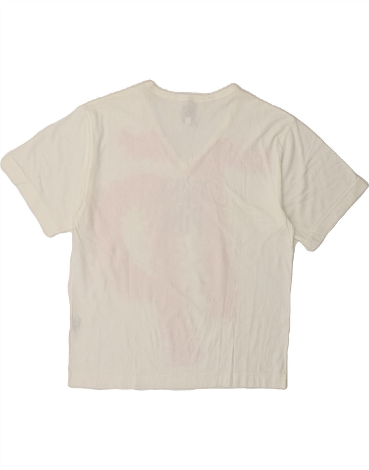 THINK PINK Womens Graphic T-Shirt Top US 12 Large White Cotton Vintage Think Pink and Second-Hand Think Pink from Messina Hembry 