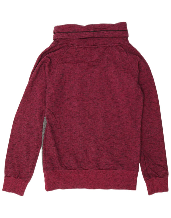 Lotto Womens Graphic Sweatshirt Jumper UK 14 Medium Burgundy Colourblock