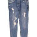 Zara Mens Distressed Slim Jeans EU 44 Large W34 L28 Blue Cotton