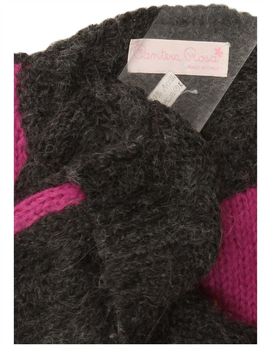 VINTAGE Womens Crew Neck Jumper Sweater UK 14 Large Grey Colourblock