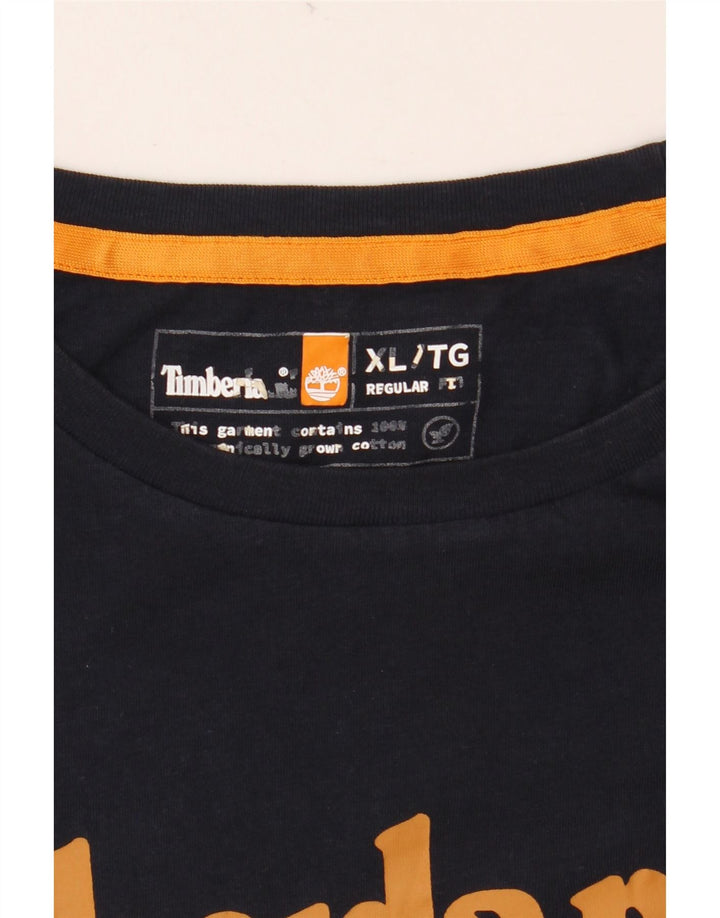TIMBERLAND Mens Regular Fit Graphic T-Shirt Top XL Navy Blue