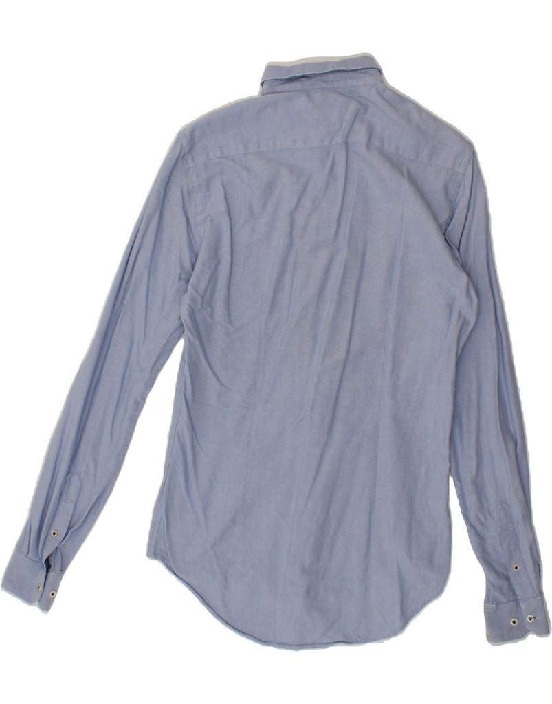 ZARA Mens Slim Fit Shirt Small Blue Vintage Zara and Second-Hand Zara from Messina Hembry 