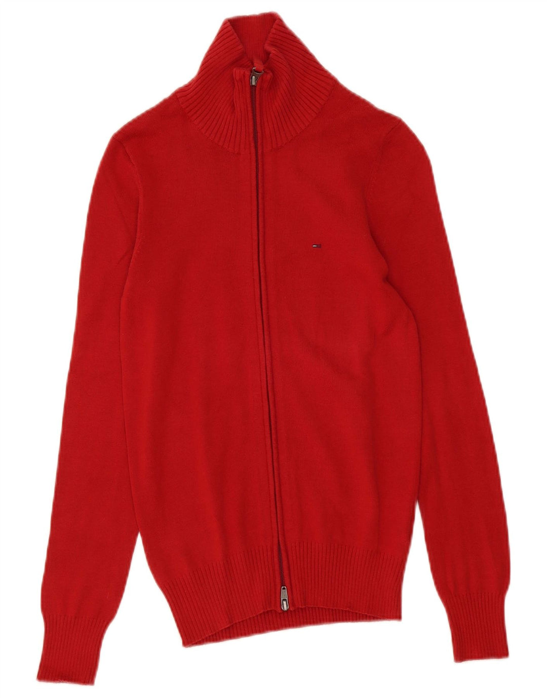 Tommy Hilfiger Mens Cardigan Sweater Small Red Cotton