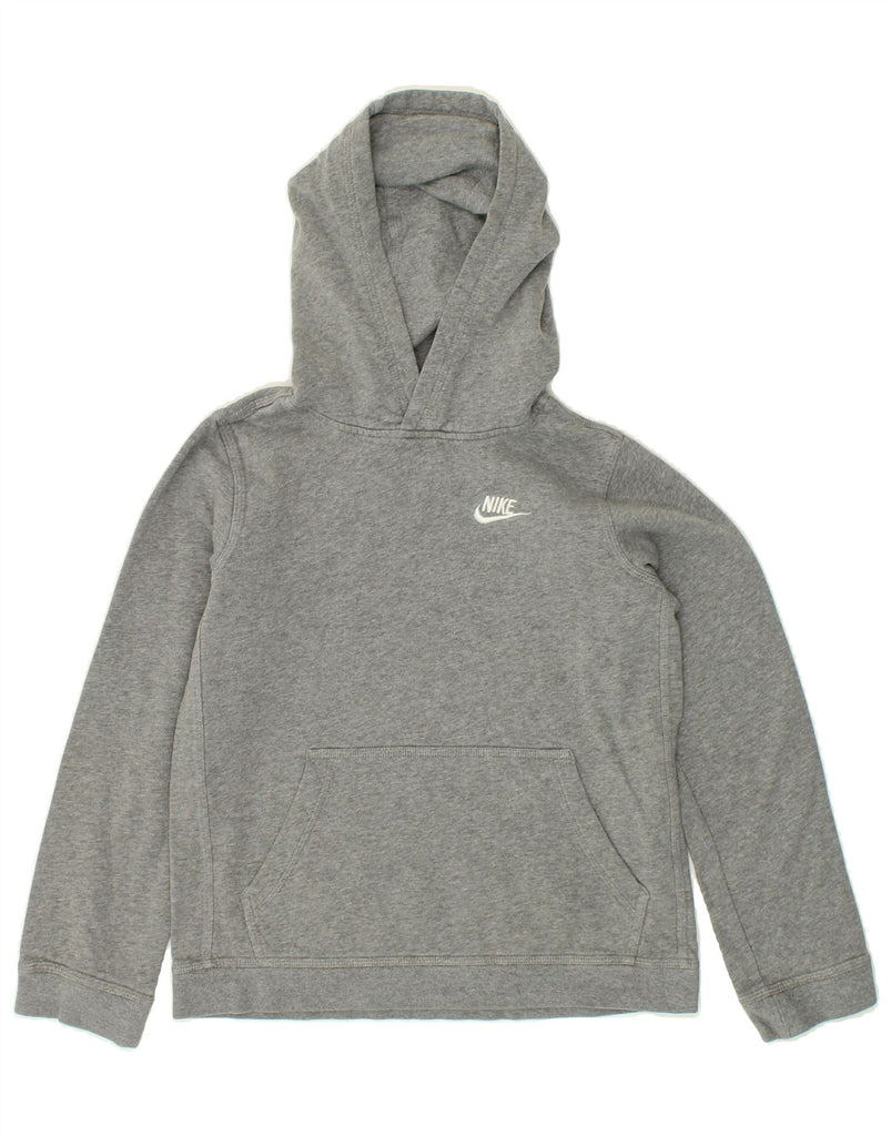 NIKE Boys Hoodie Jumper 12-13 Years Large Grey Cotton | Vintage Nike | Thrift | Second-Hand Nike | Used Clothing | Messina Hembry 