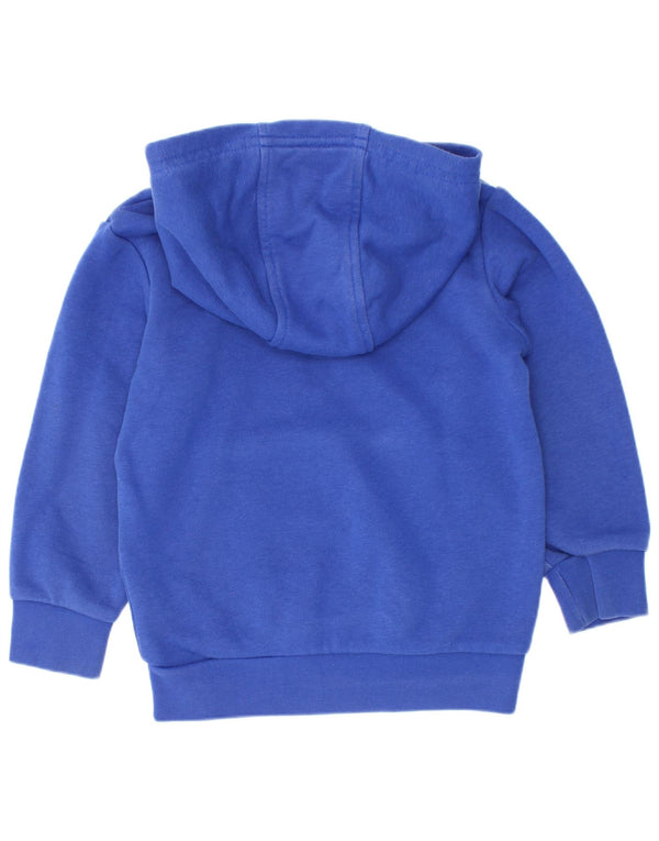 Adidas Boys Graphic Hoodie Jumper 2-3 Years Blue Cotton