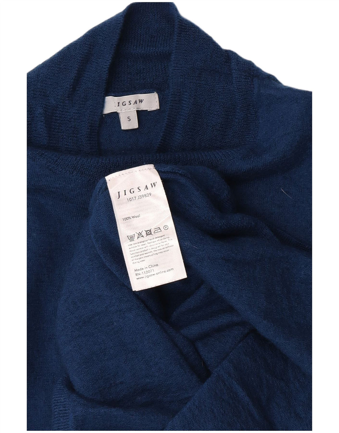 Jigsaw Womens Turtle Neck Jumper Sweater UK 8 Small Blue Wool