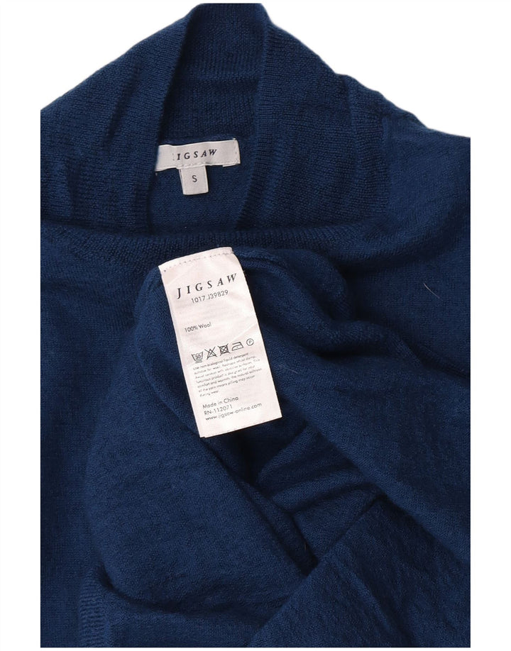 Jigsaw Womens Turtle Neck Jumper Sweater UK 8 Small Blue Wool