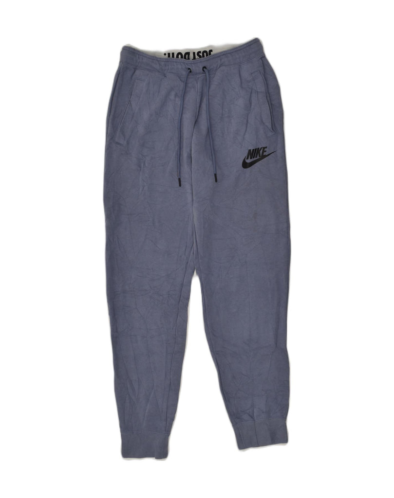 NIKE Womens Tracksuit Trousers Joggers UK 10 Small Blue Cotton | Vintage Nike | Thrift | Second-Hand Nike | Used Clothing | Messina Hembry 