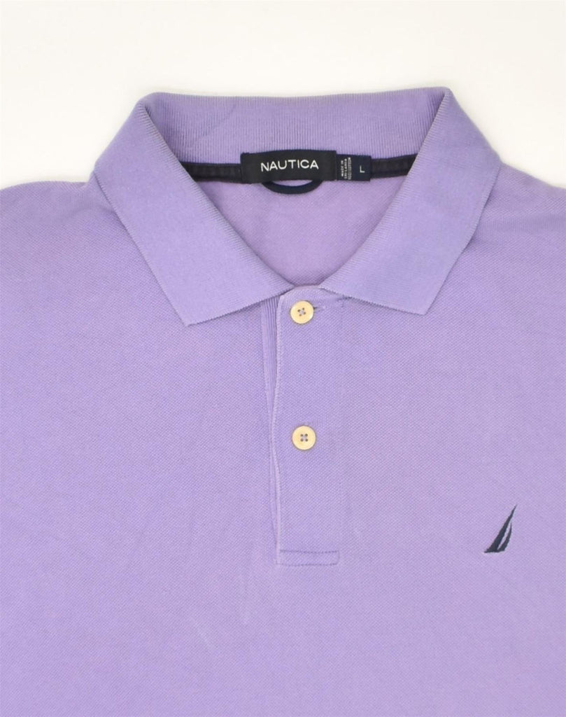 NAUTICA Mens Polo Shirt Large Purple Cotton | Vintage Nautica | Thrift | Second-Hand Nautica | Used Clothing | Messina Hembry 