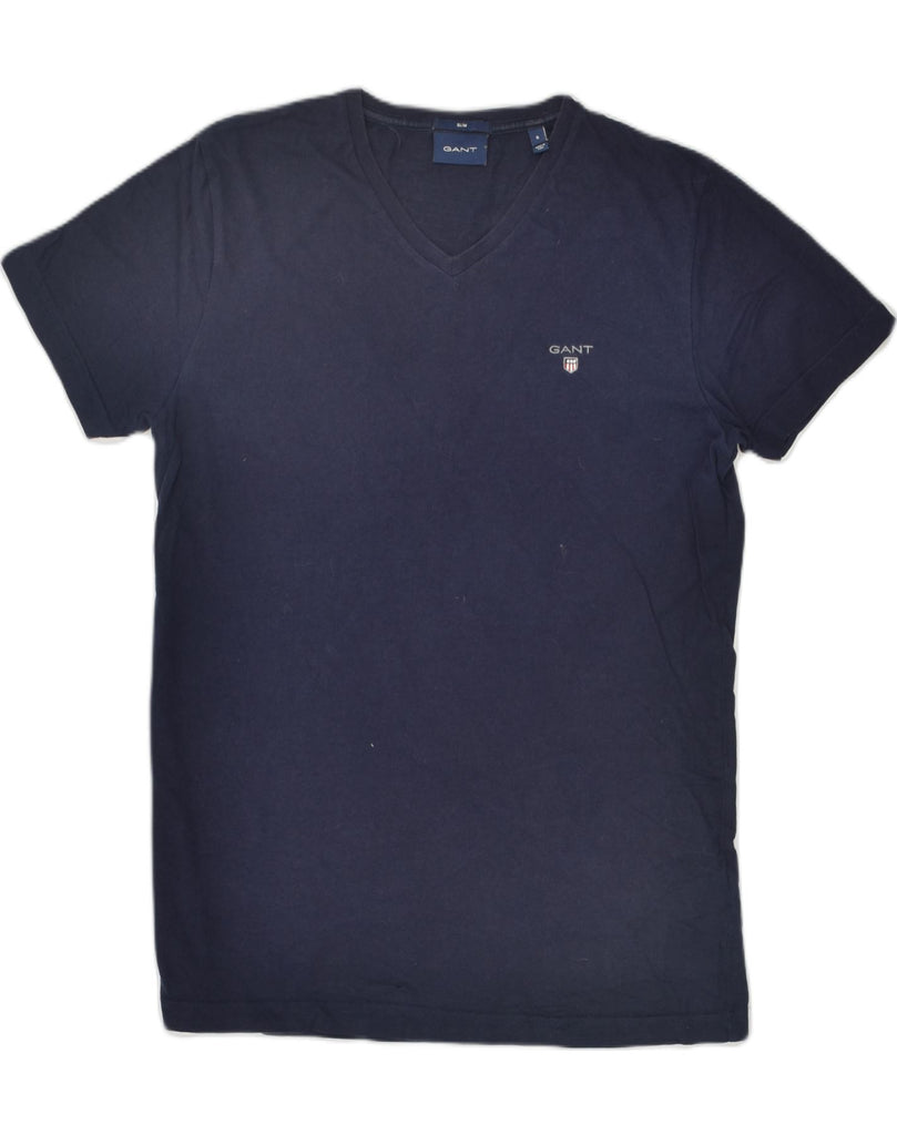 GANT Mens Slim T-Shirt Top Small Navy Blue Cotton | Vintage Gant | Thrift | Second-Hand Gant | Used Clothing | Messina Hembry 