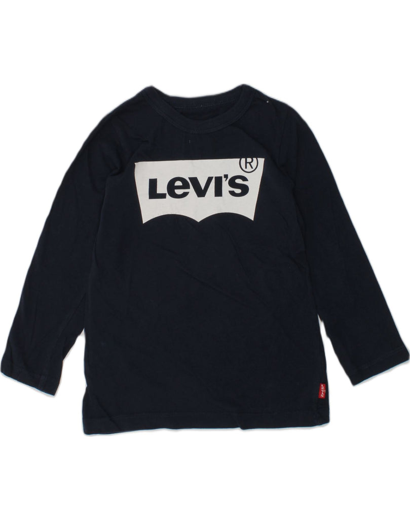 LEVI'S Boys Graphic Top Long Sleeve 4-5 Years Navy Blue Cotton | Vintage Levi's | Thrift | Second-Hand Levi's | Used Clothing | Messina Hembry 