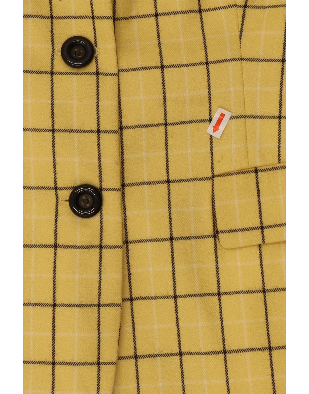 Oliver By Valentino Womens 3 Button Blazer Jacket IT 46 Large Yellow Check