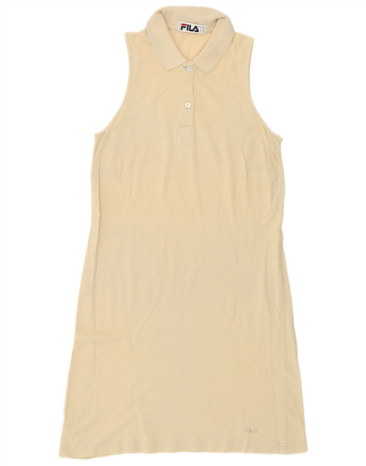 Fila Womens Sleeveless Polo Dress IT 44 Medium Beige Cotton