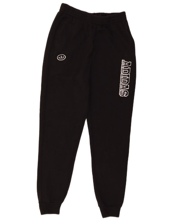Adidas Boys Graphic Tracksuit Trousers Joggers 15-16 Years Black Cotton