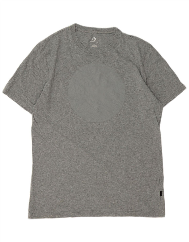 Converse Mens Graphic T-Shirt Top Large Grey Cotton