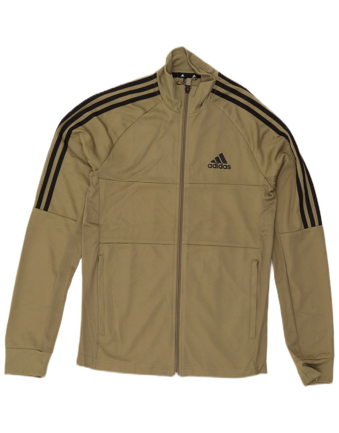 ADIDAS Mens Aeroready Tracksuit Top Jacket Small Khaki Polyester