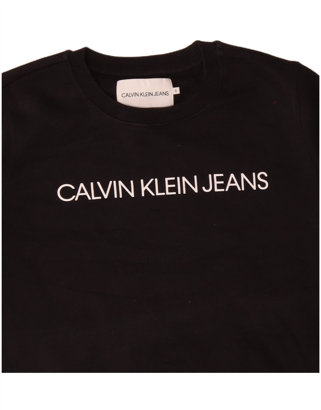 CALVIN KLEIN JEANS Womens Oversized Sweatshirt Jumper UK 10 Small Black