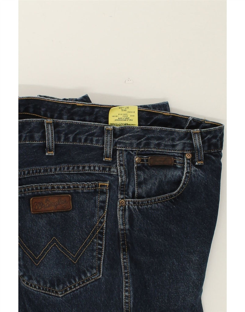 WRANGLER Mens Texas Straight Jeans W31 L30 Navy Blue Cotton | Vintage Wrangler | Thrift | Second-Hand Wrangler | Used Clothing | Messina Hembry 