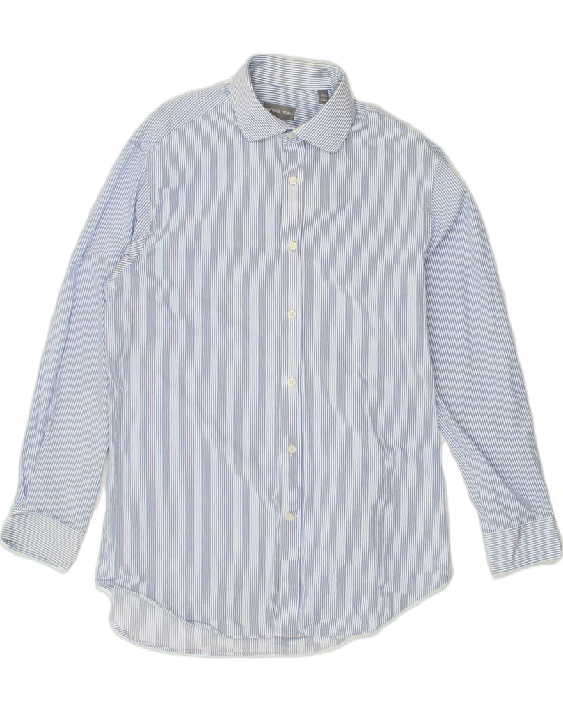 MICHAEL KORS Mens Slim Fit Shirt Size 16 1/2 Large Blue Pinstripe Cotton | Vintage Michael Kors | Thrift | Second-Hand Michael Kors | Used Clothing | Messina Hembry 