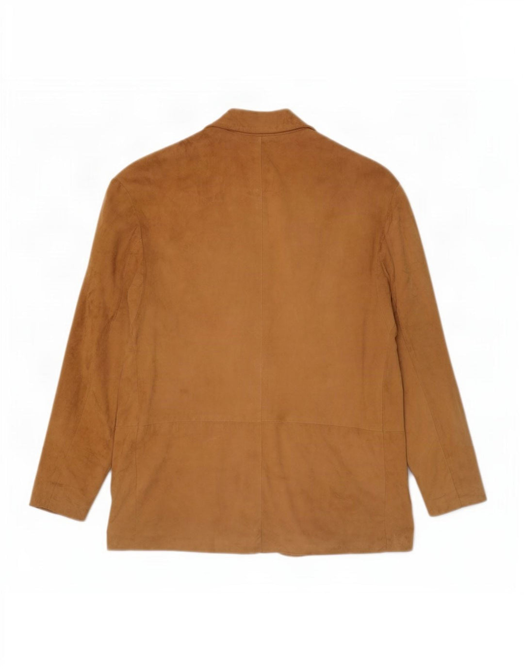 Vintage Womens 3 Button Suede Blazer Jacket UK 14 Medium Beige Leather